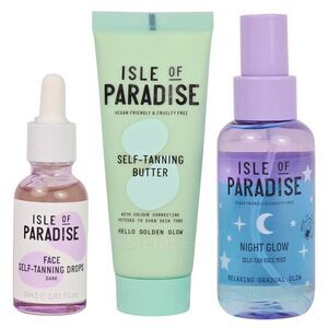 Isle of Paradise Self-Tanning 3x Bundle: Face Drops Dark, Butter, Face Mist